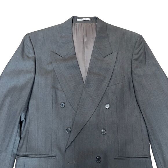 YSL Men’s Gray Double-breasted Suit Sz 42L - Picture 4 of 16
